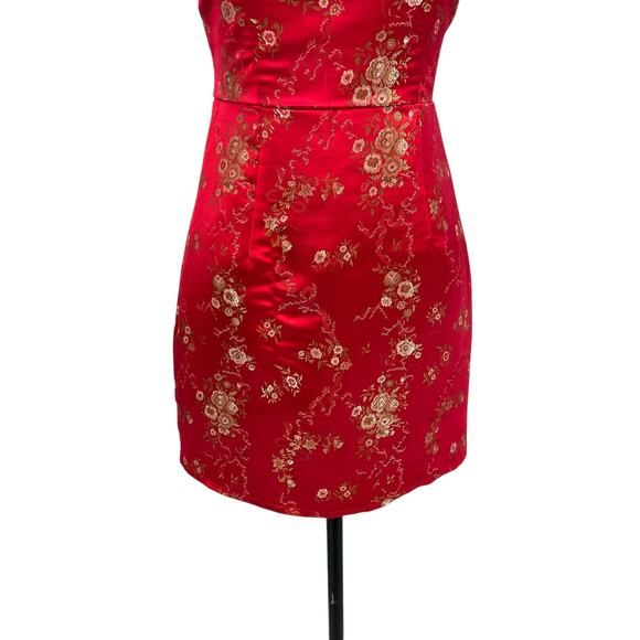 I.am.gia Kiko Dress Mini Sleeveless Floral Satin Jacquard Red Size Small‎ - Picture 6 of 11